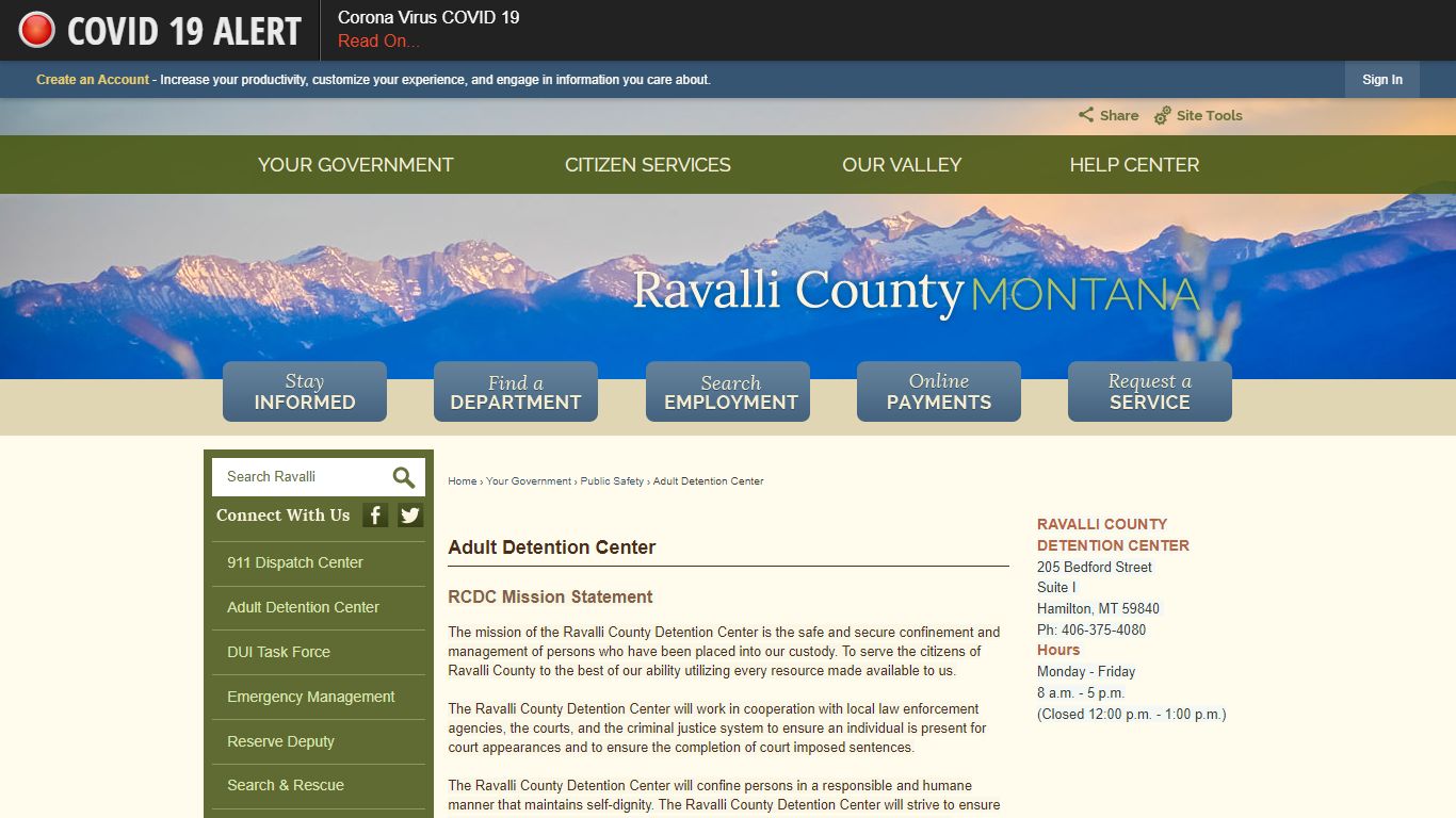 Adult Detention Center | Ravalli County, MT - Official Website